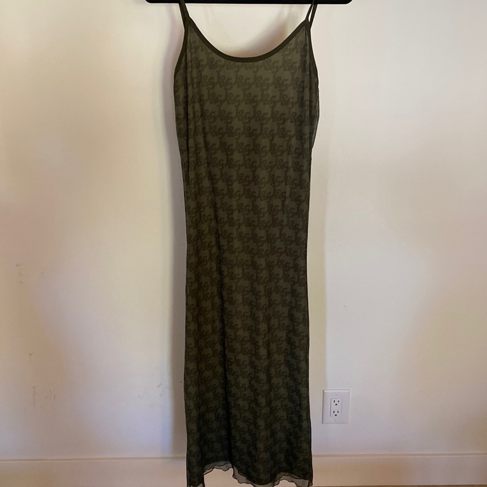 JGR & STN Jagger and Stone Demi Mesh Maxi Dress Green in size 6